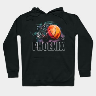 Retro Pattern Phoenix Basketball Classic Style Hoodie